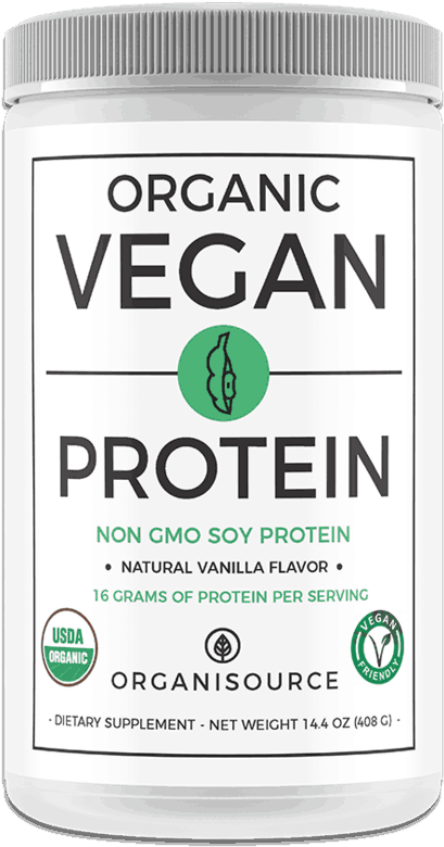 Organic Vegan Protein Supplement Container PNG image