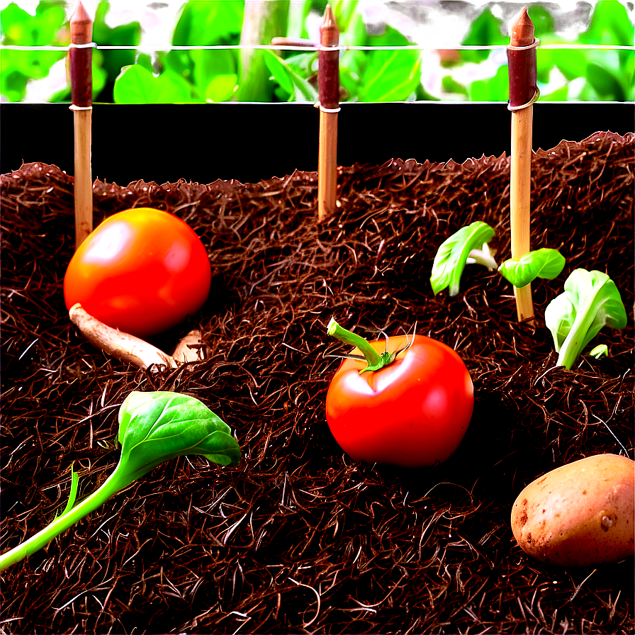 Organic Vegetable Garden Mulch Png 06132024 PNG image