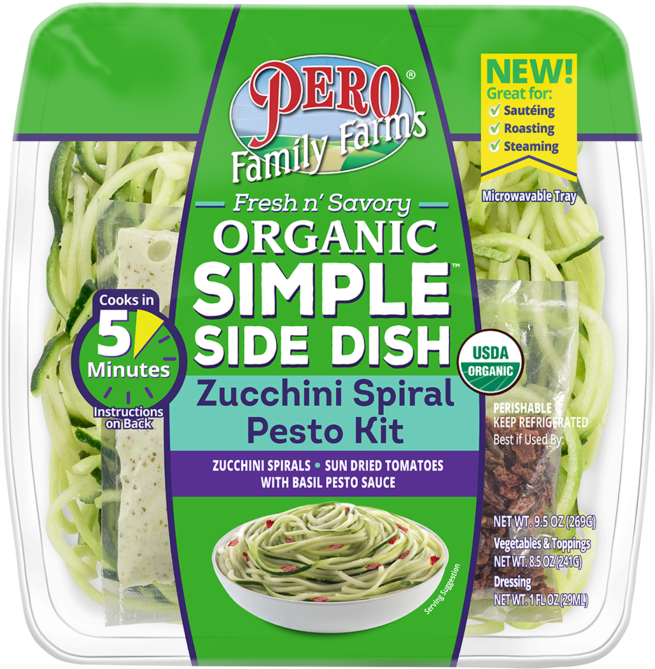 Organic Zucchini Spiral Pesto Kit Packaging PNG image