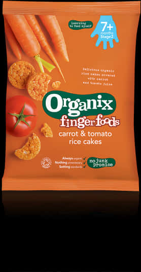 Organix Finger Foods Carrot Tomato Rice Cakes Package PNG image