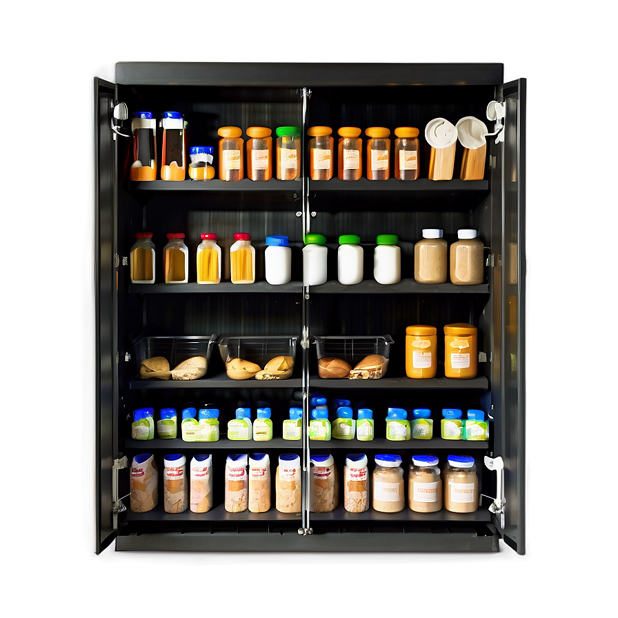 Organized Baking Ingredients Cabinet Png Ypy PNG image