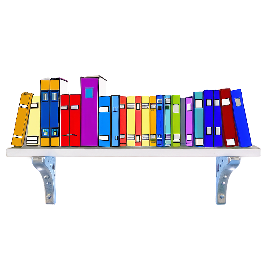 Organized Books On Shelf Png Agq PNG image