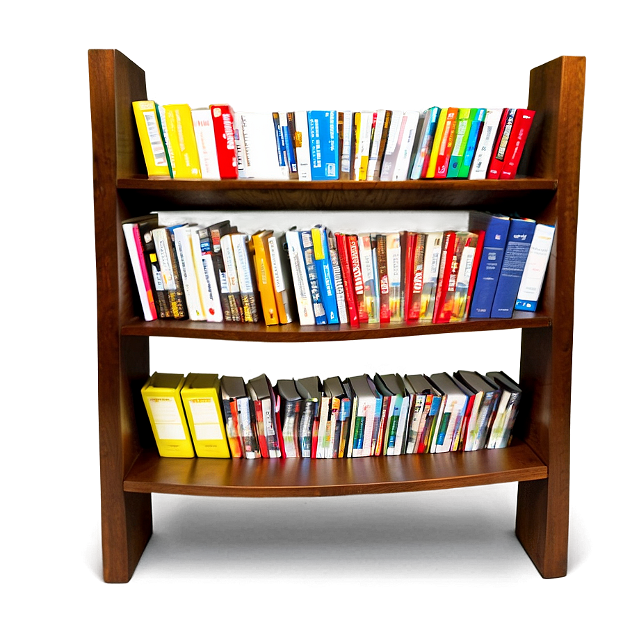 Organized Bookshelf Display Png 50 PNG image