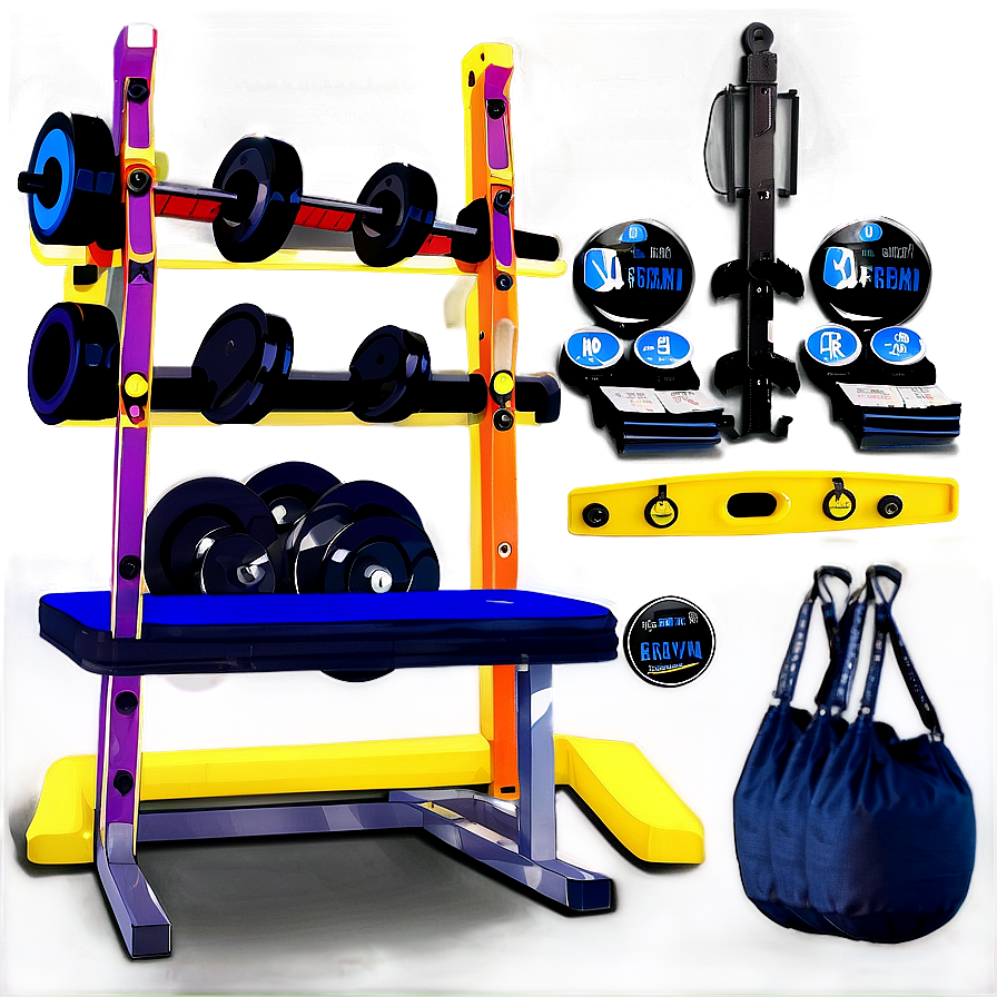 Organized Home Gym Equipment Png Ogq78 PNG image