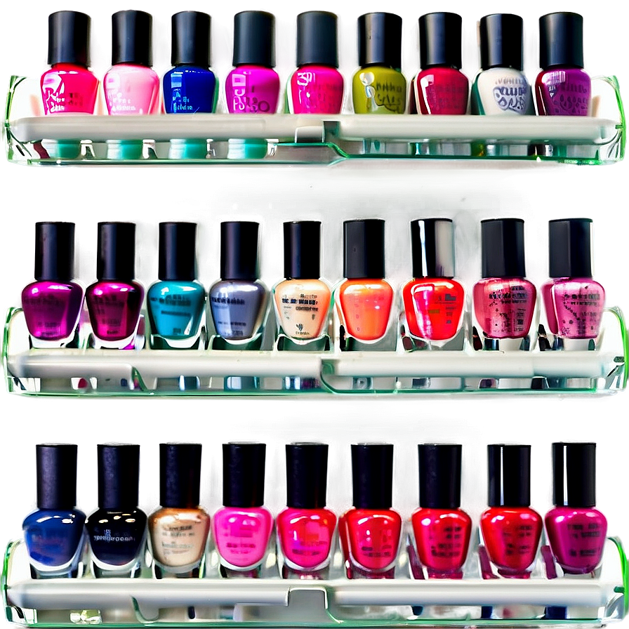 Organized Nail Polish Display Png 06212024 PNG image