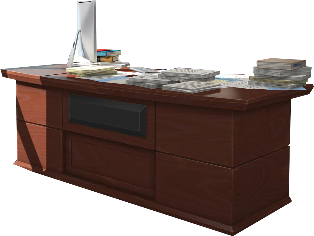 Organized Office Desk Setup PNG image