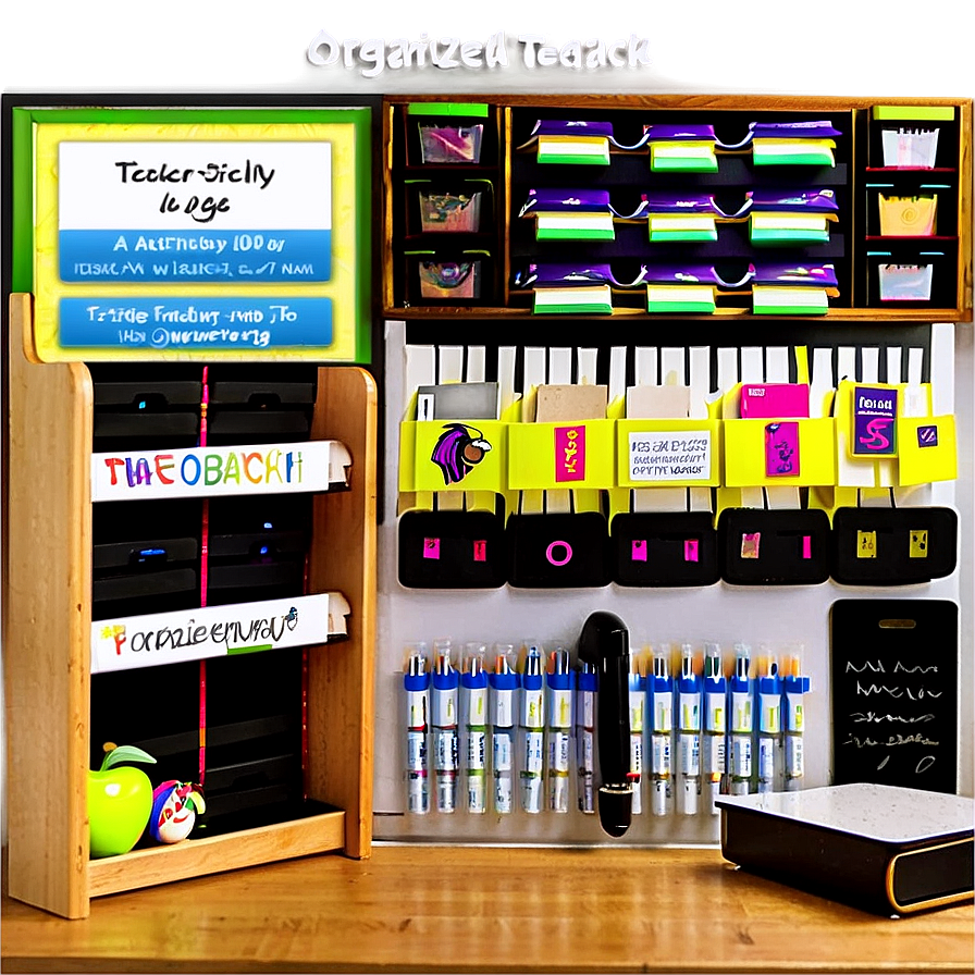 Organized Teacher Desk Png 32 PNG image