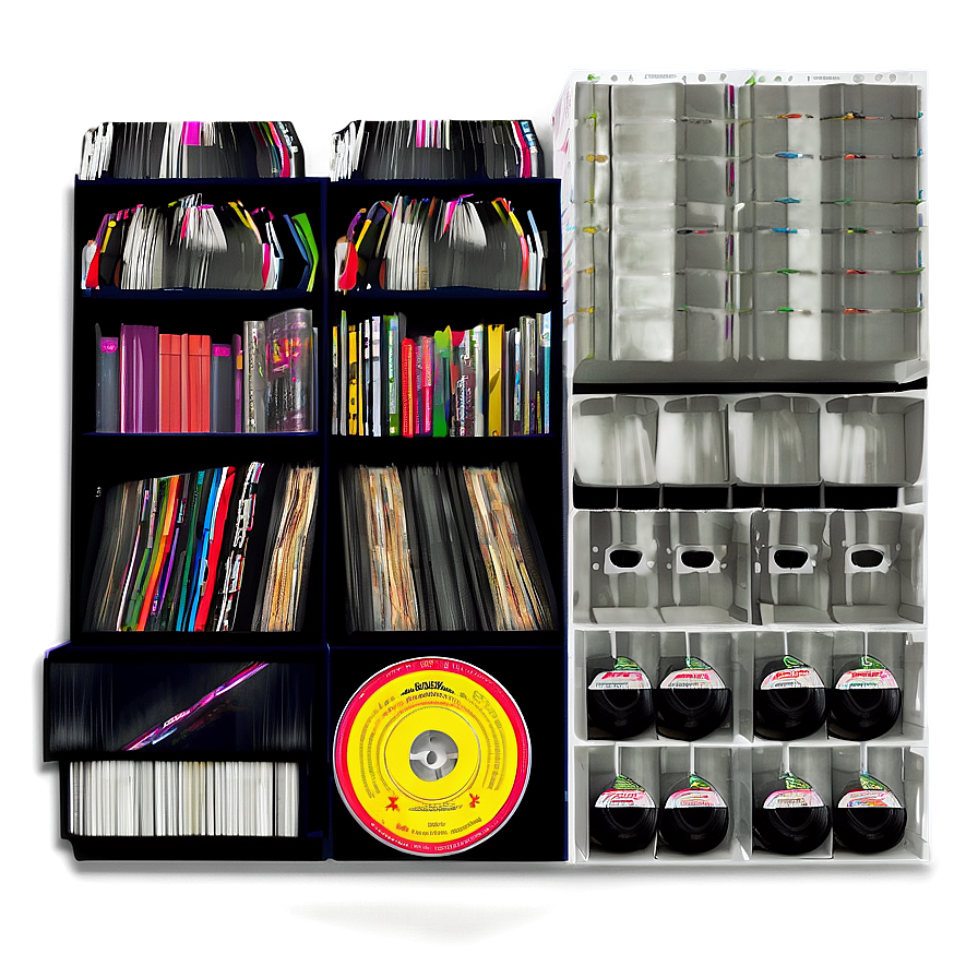 Organized Vinyl Record Collection Png Byc PNG image