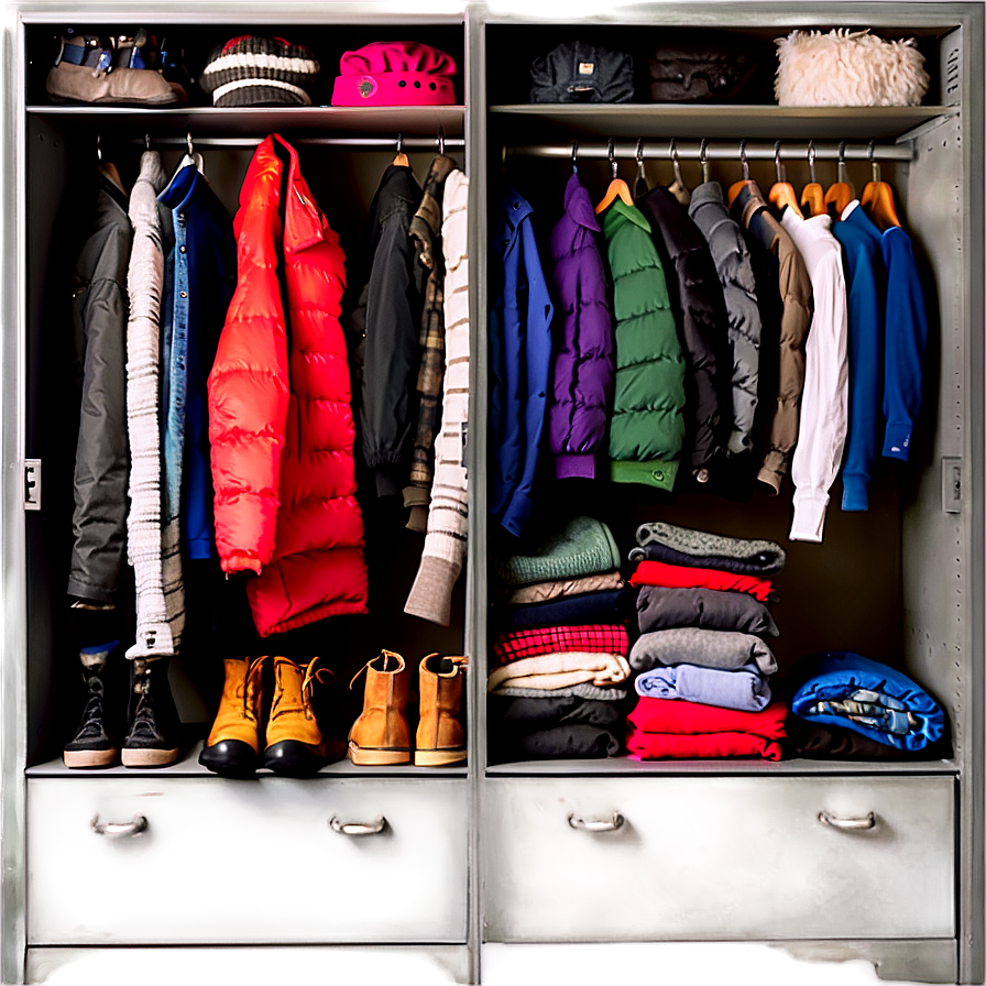 Organized Winter Gear Closet Png 06212024 PNG image