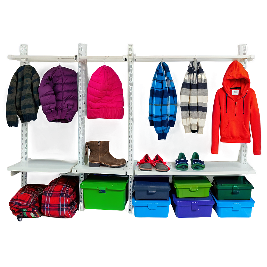 Organized Winter Gear Closet Png Xyt PNG image