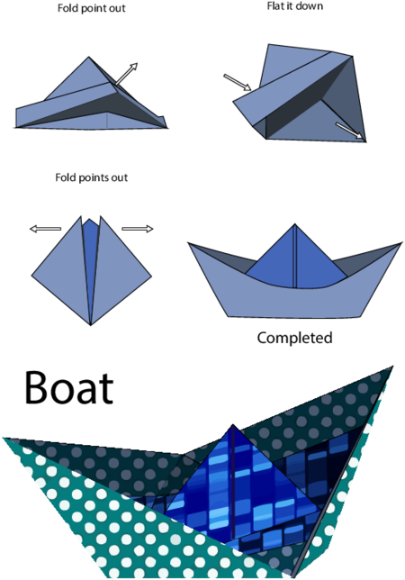 Origami Boat Instructions PNG image