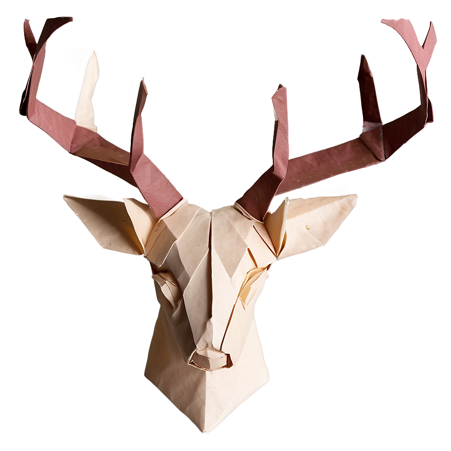 Origami Deer Head Paper Design Png 06212024 PNG image