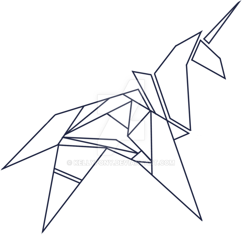 Origami Unicorn Vector Art PNG image