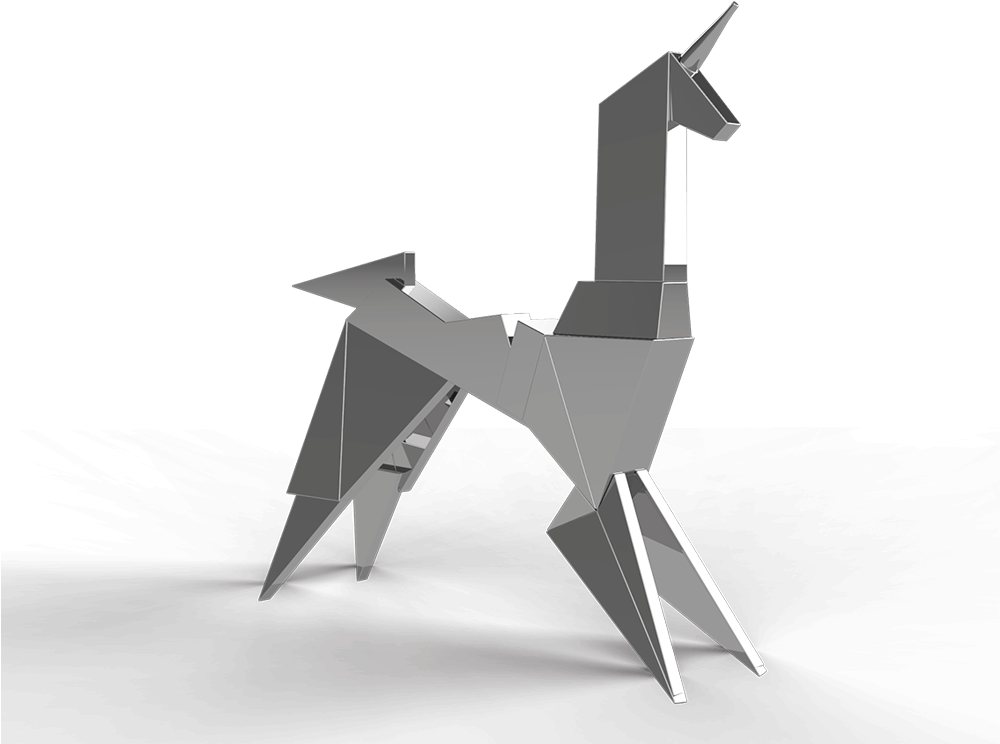 Origami Unicorn3 D Model PNG image