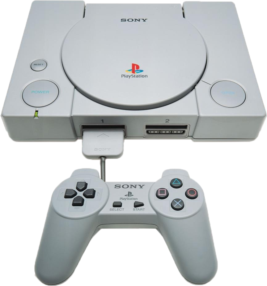 Original Sony Play Station Consolewith Controller PNG image