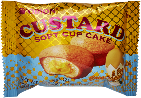 Orion Custard Soft Cup Cake Packaging PNG image