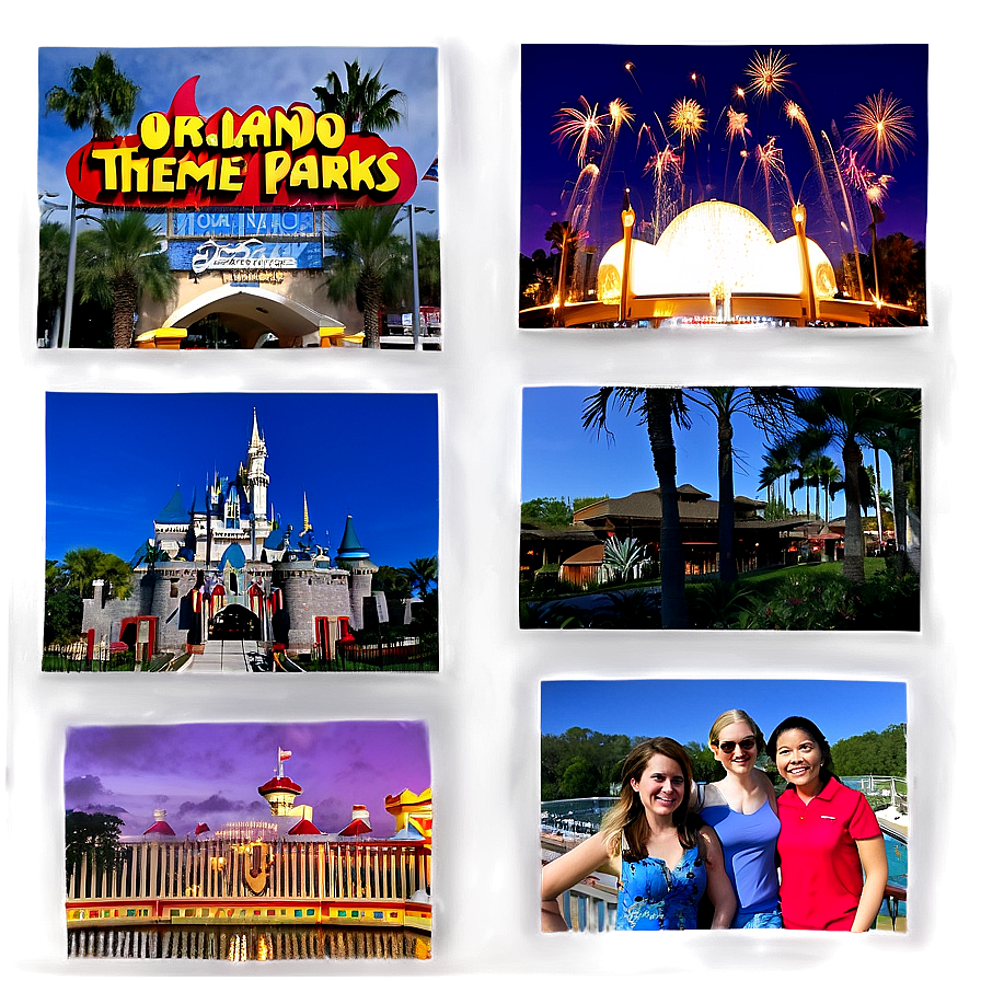 Orlando Theme Parks Collage Png 06252024 PNG image