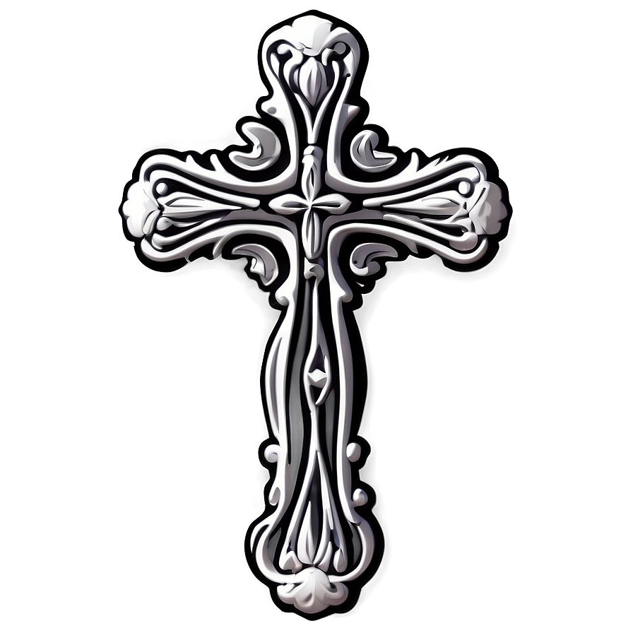 Ornamental Cross Outline Png Xhf90 PNG image