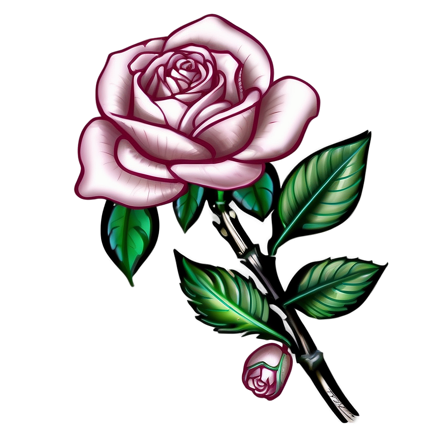 Ornamental Rose Tattoo Image Png Qhy PNG image