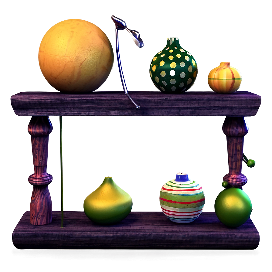 Ornamental Wood Shelf Displays Png Dut PNG image