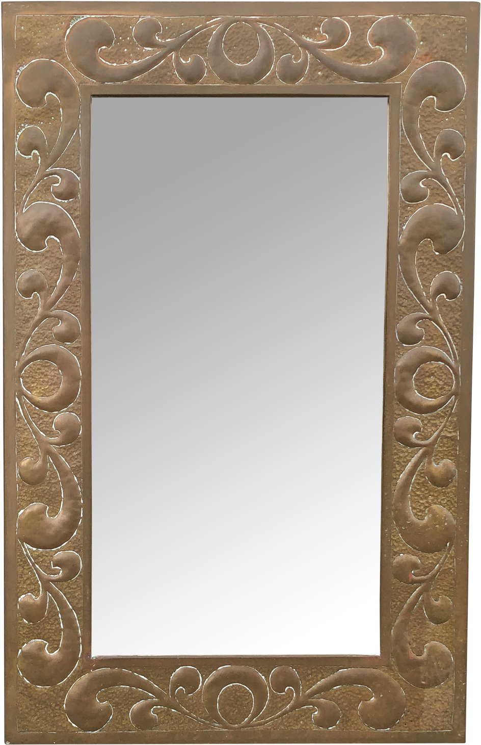 Ornate Antique Wooden Mirror Frame PNG image