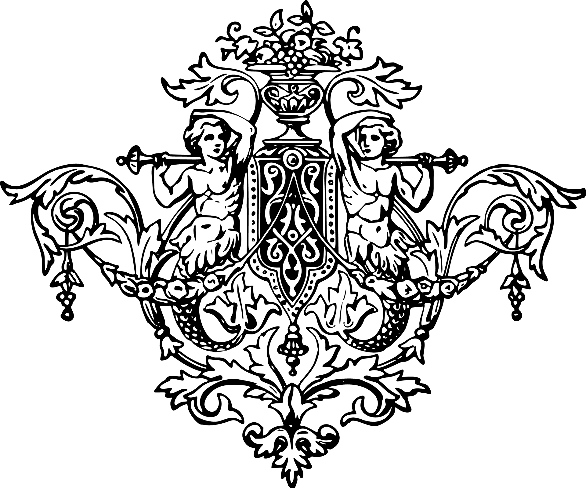 Ornate Baroque Decoration Vector PNG image