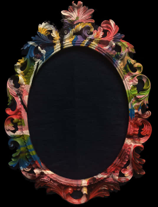 Ornate Baroque Frame Colorful PNG image