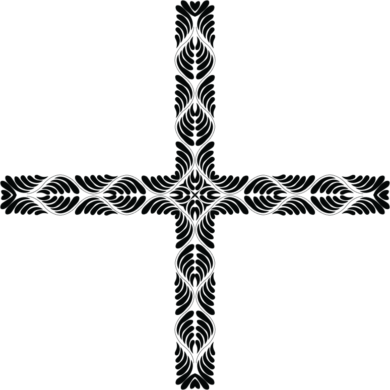 Ornate Black Cross Design PNG image