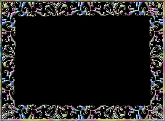 Ornate Black Photo Frame PNG image