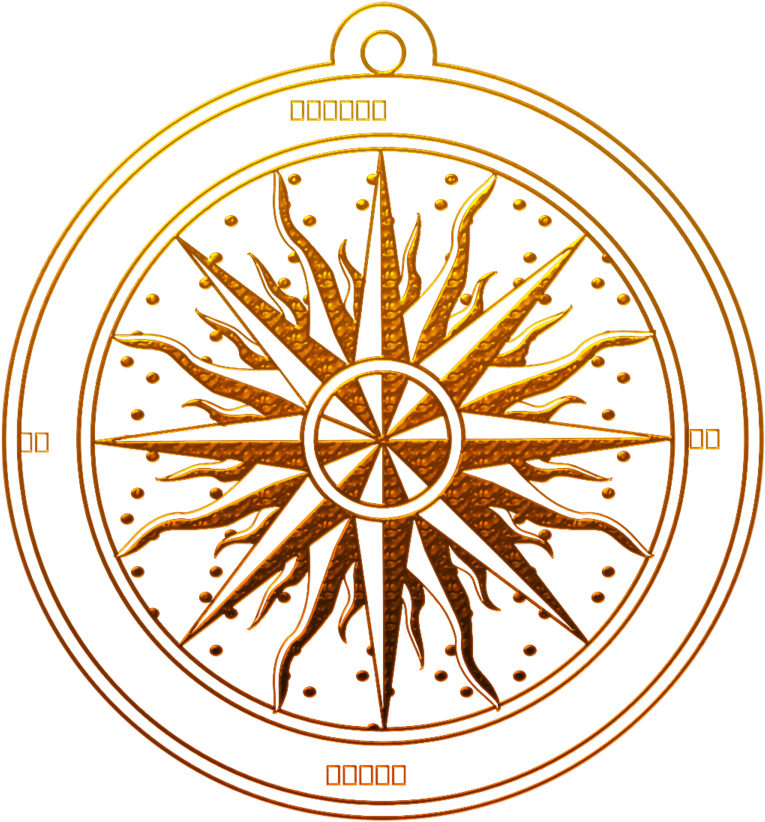 Ornate Compass Rose Design PNG image