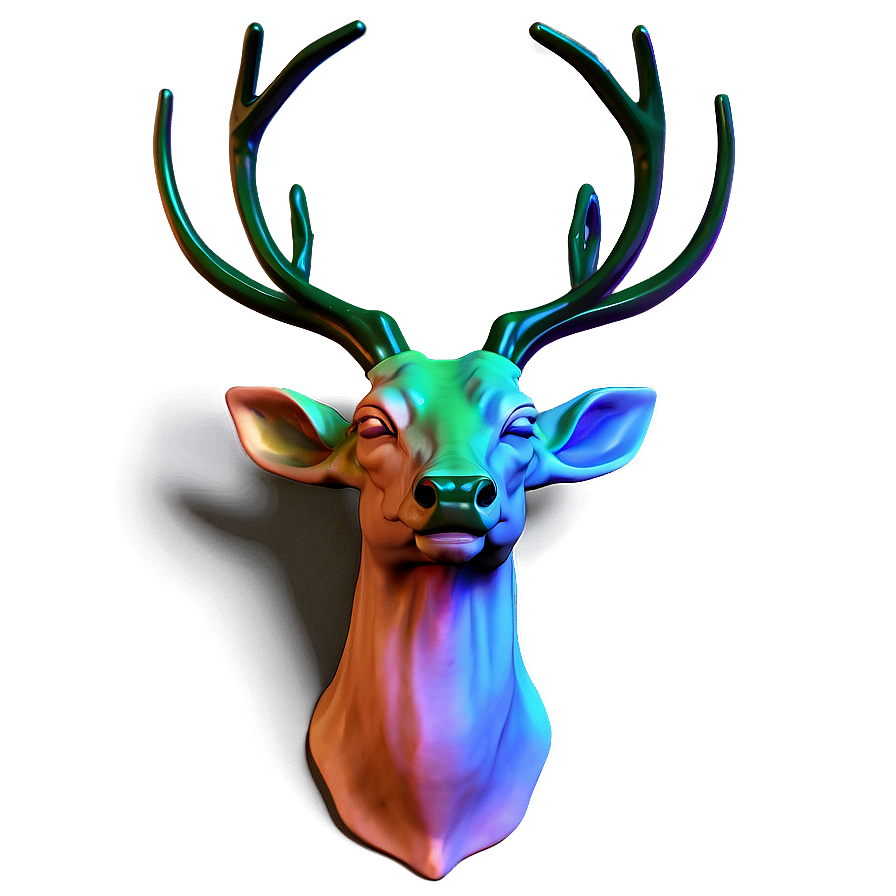 Ornate Deer Head Sculpture Png 44 PNG image