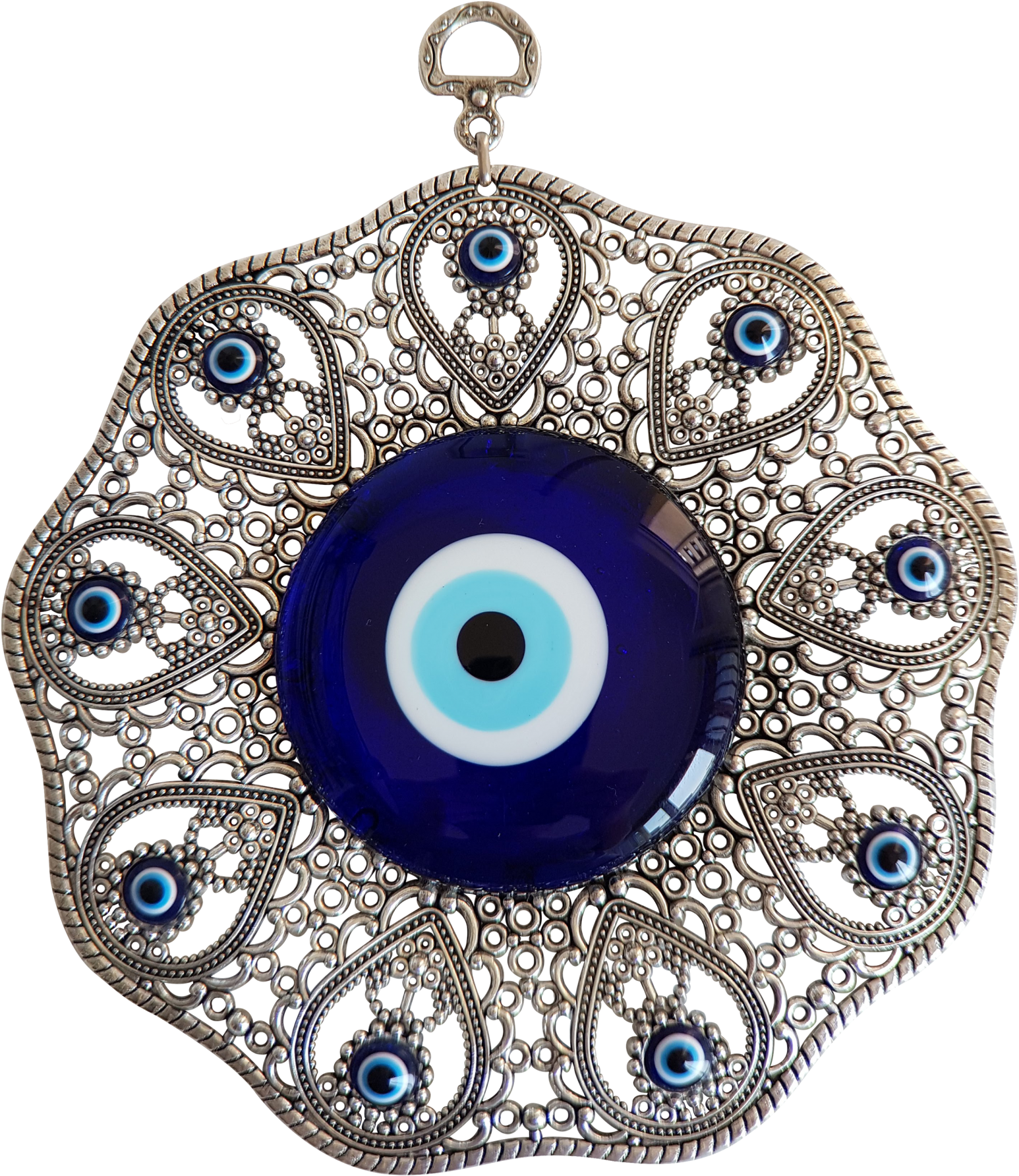 Ornate Evil Eye Amulet PNG image