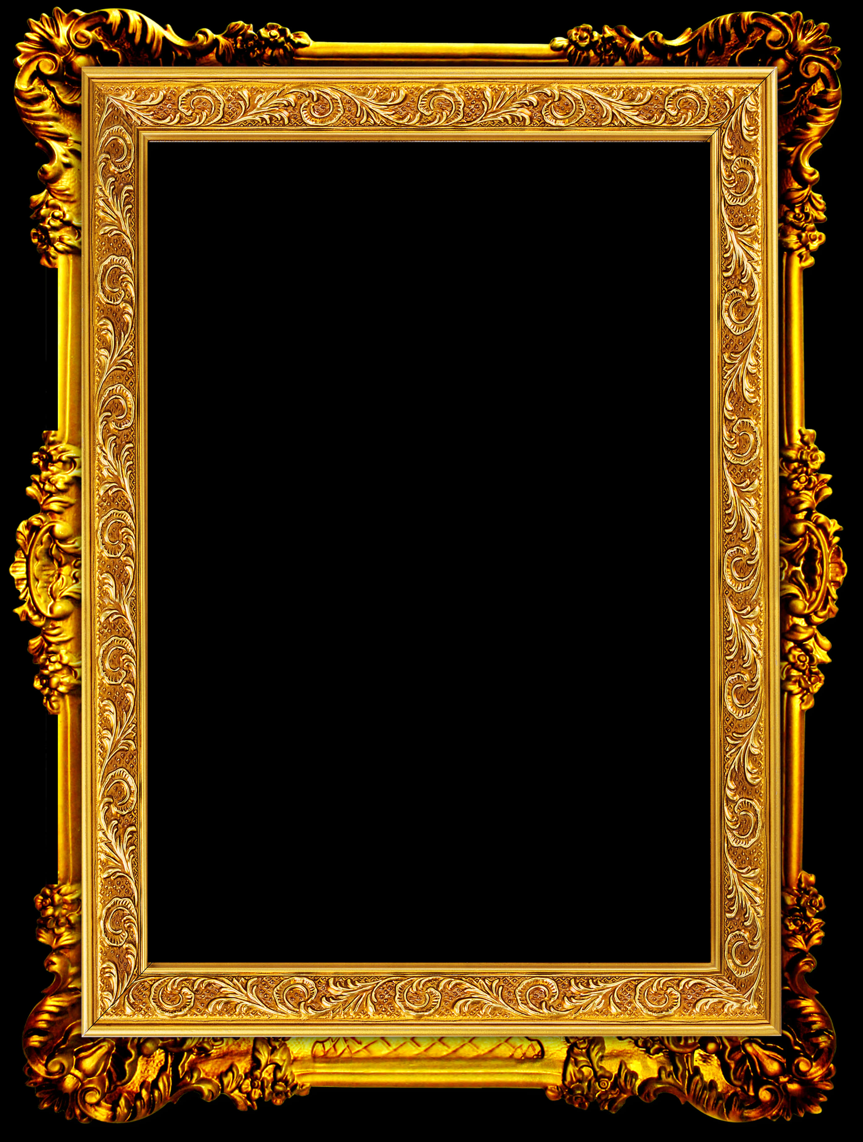 Ornate Golden Frame Design PNG image