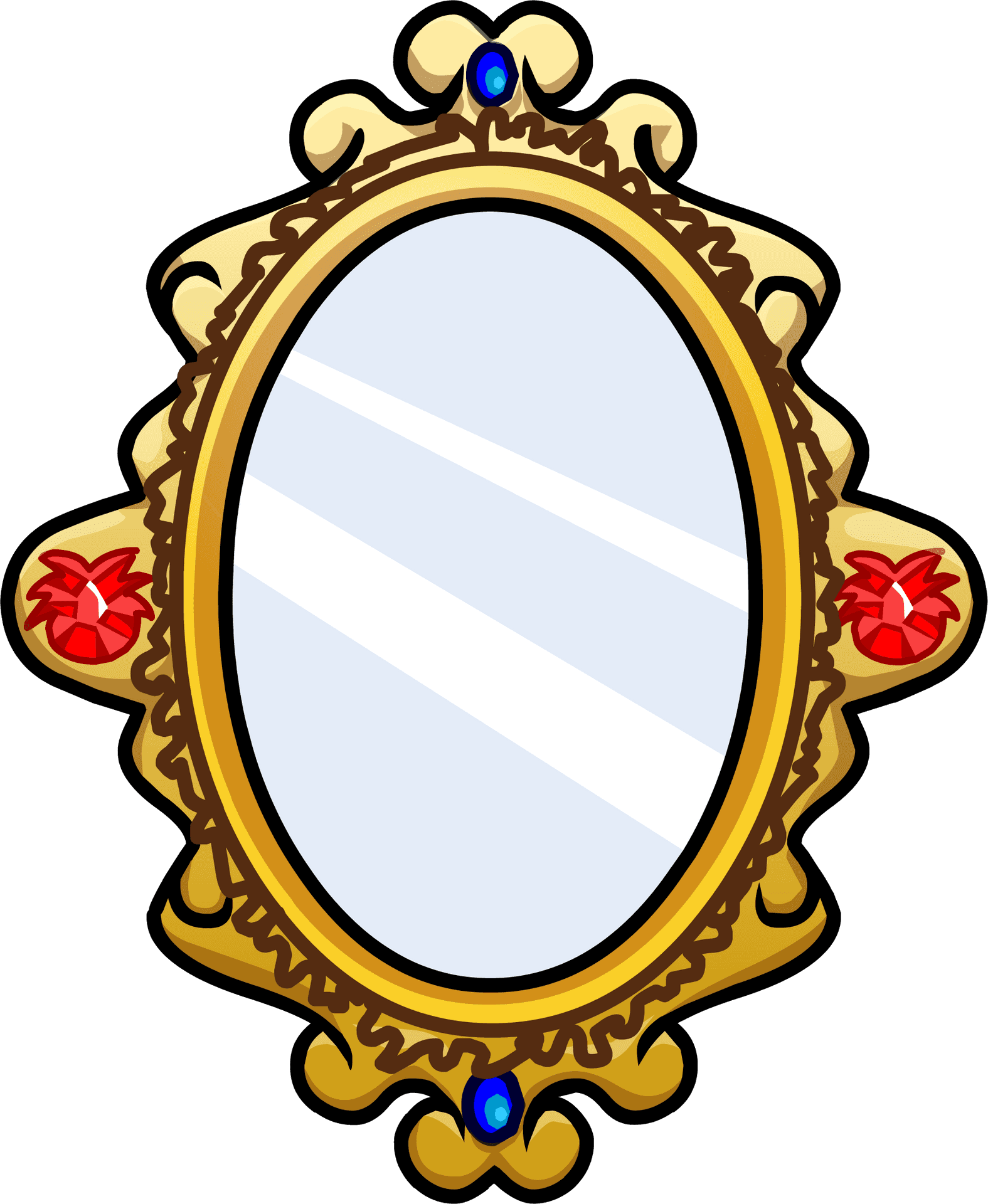 Ornate Golden Mirror Clipart PNG image