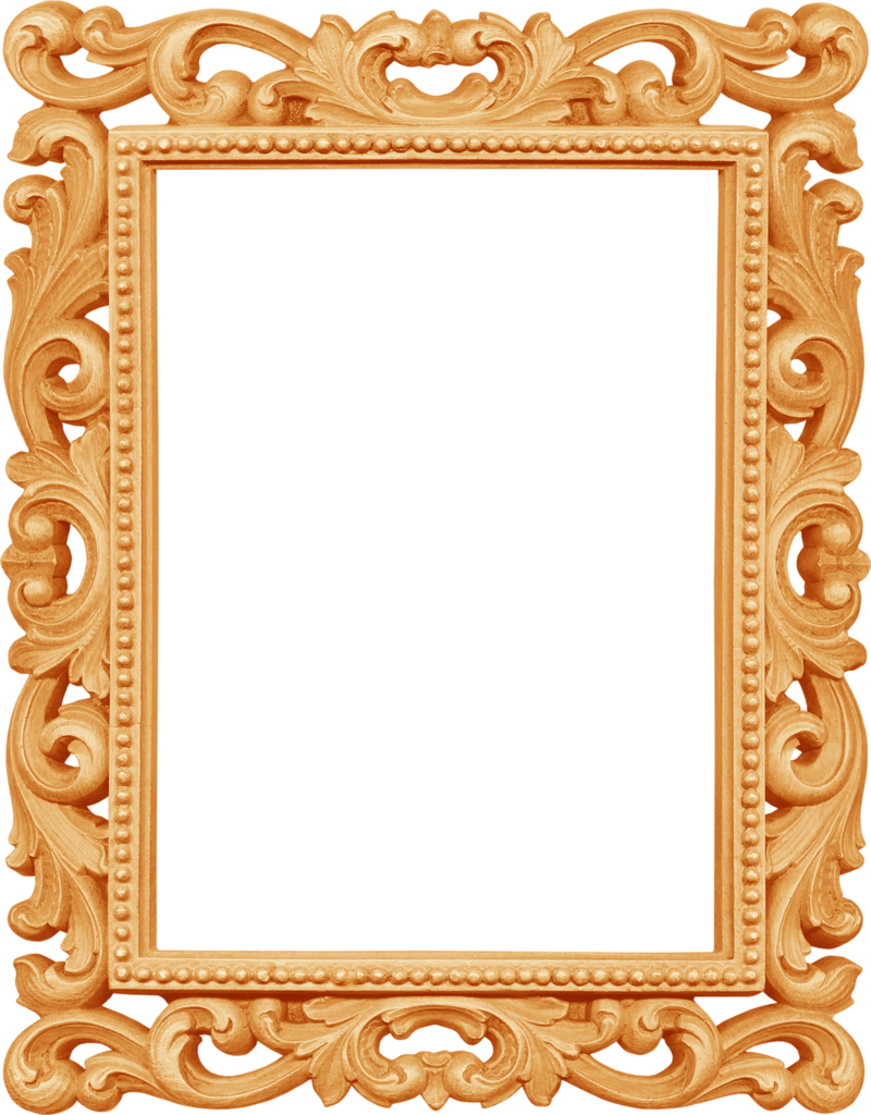 Ornate Golden Photo Frame PNG image