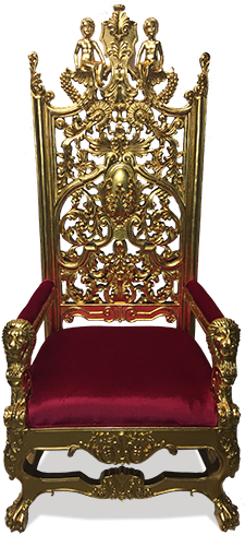 Ornate Golden Royal Throne PNG image