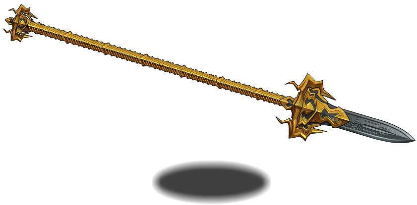 Ornate Golden Spear Shadow PNG image