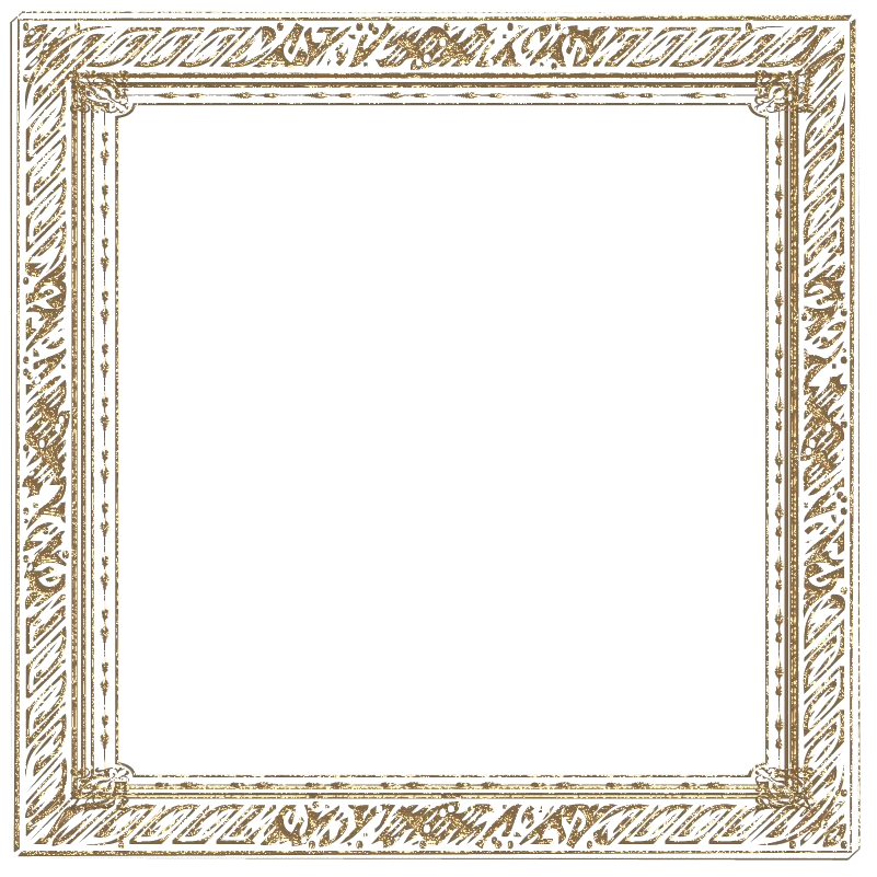 Ornate Golden Square Frame PNG image