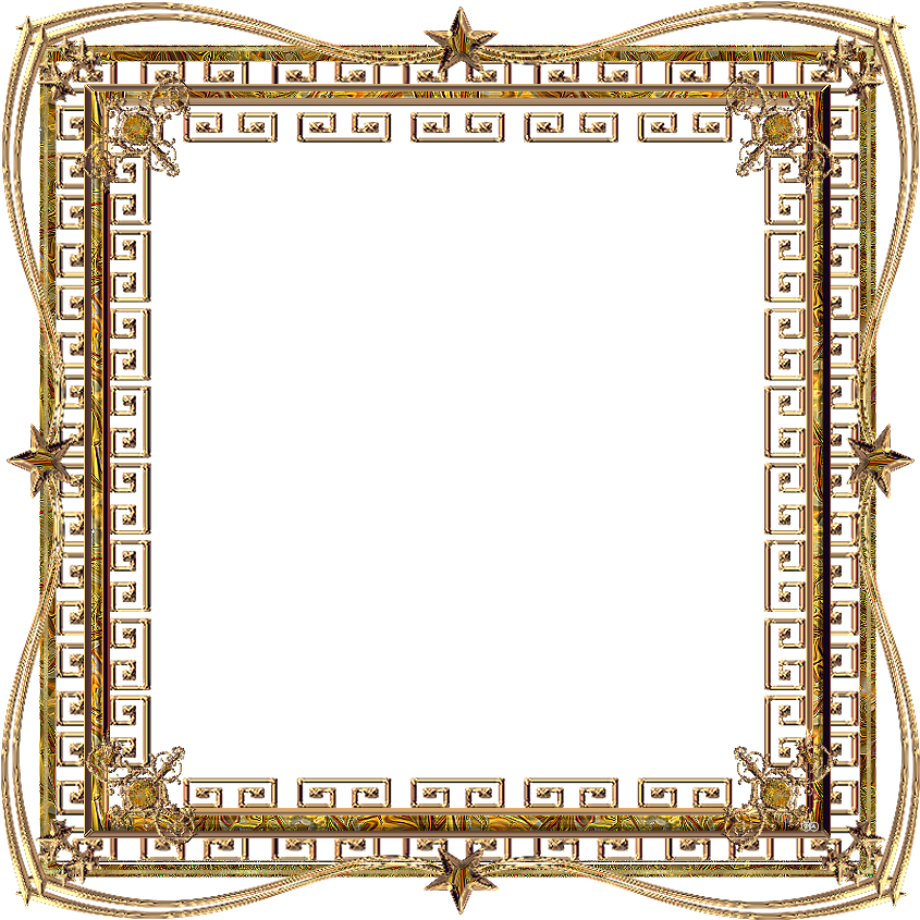 Ornate_ Golden_ Square_ Frame PNG image