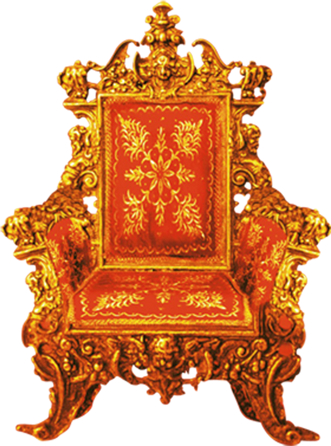 Ornate Golden Throne Chair PNG image