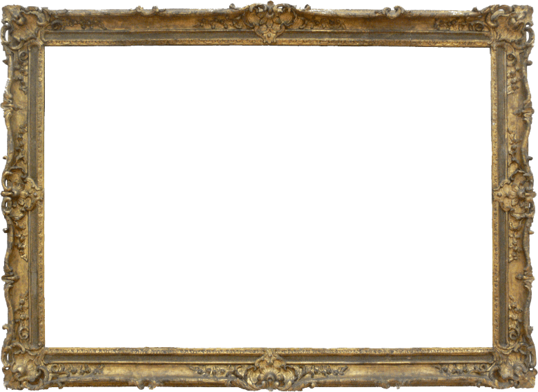 Ornate Golden Wood Frame PNG image