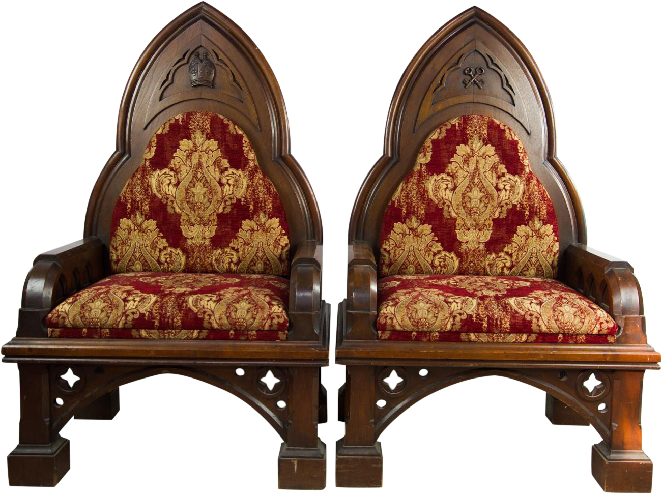 Ornate Gothic Throne Chairs PNG image