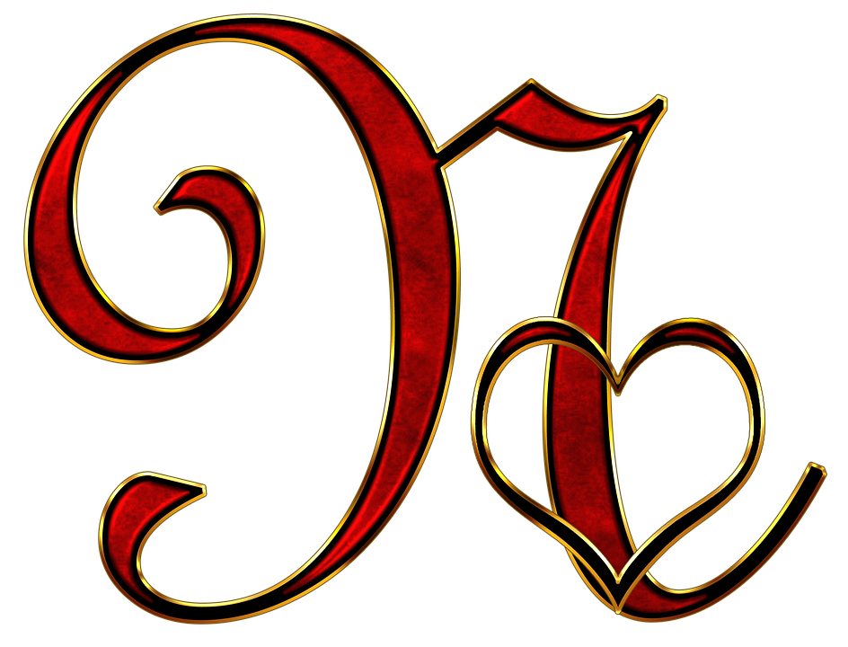 Ornate Letter Gwith Heart Design PNG image