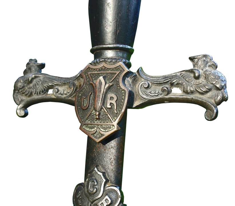 Ornate Sword Hilt Detail PNG image