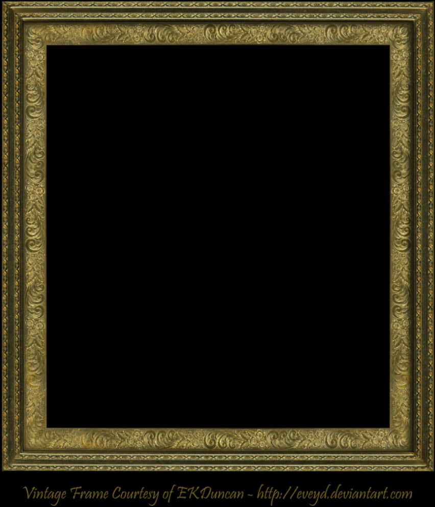 Ornate Vintage Frame Black Square PNG image