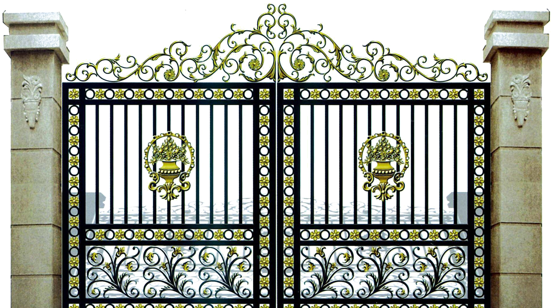 Ornate Wrought Iron Gate PNG image