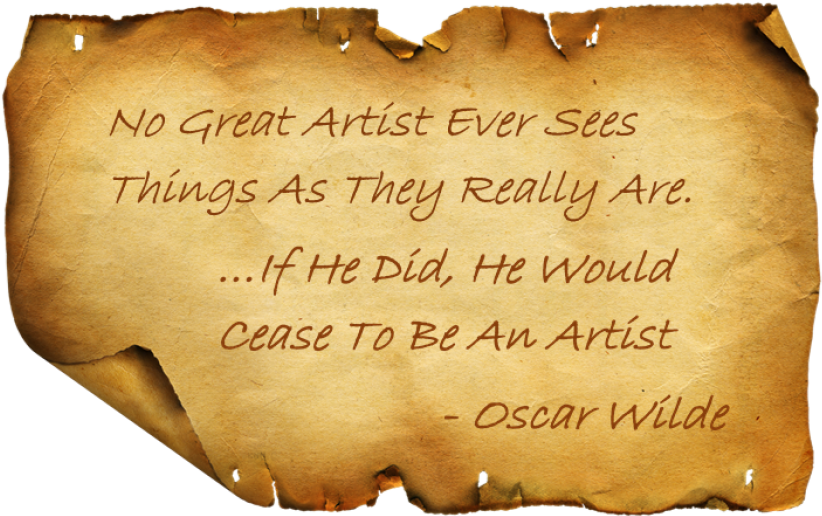 Oscar Wilde Artist Quote Parchment PNG image