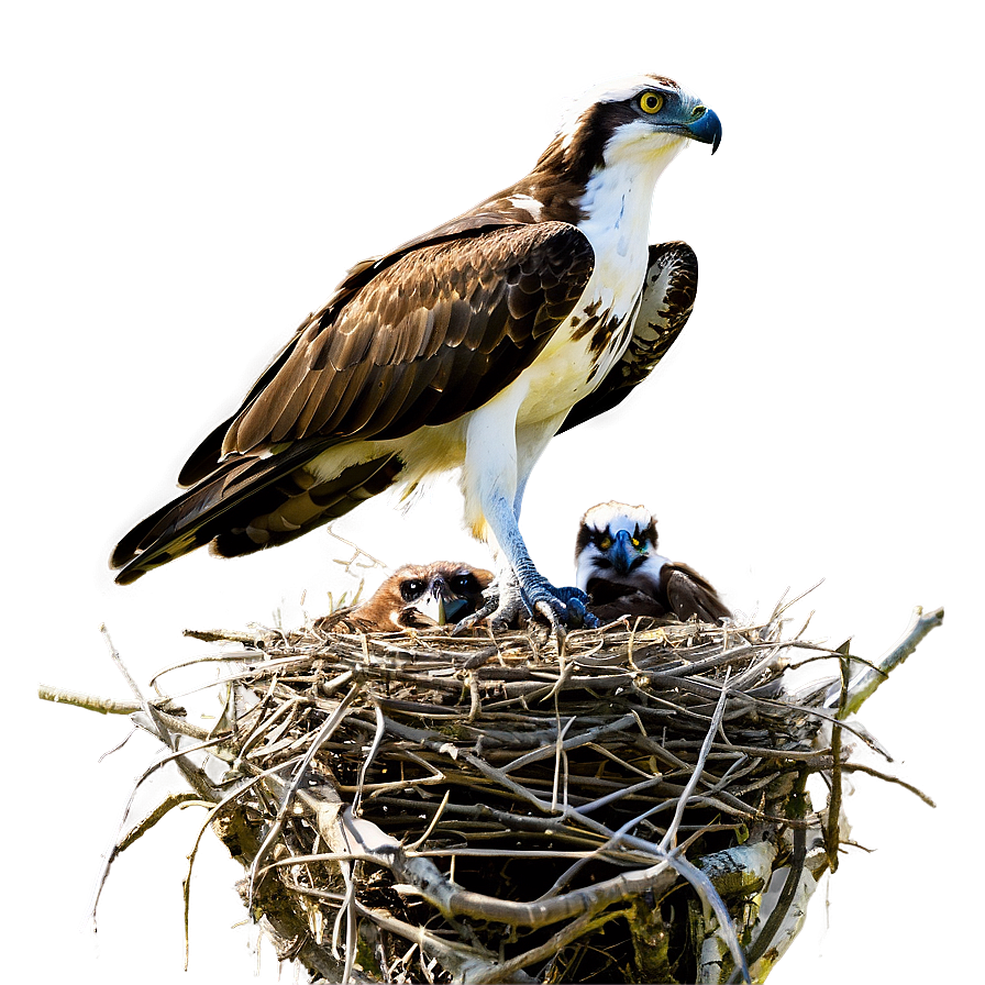 Osprey Family In Nest Png Hxg PNG image