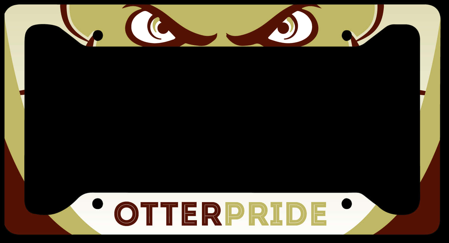 Otter Themed License Plate Design PNG image
