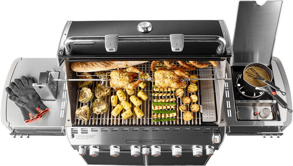 Outdoor Gourmet Grill Setup PNG image